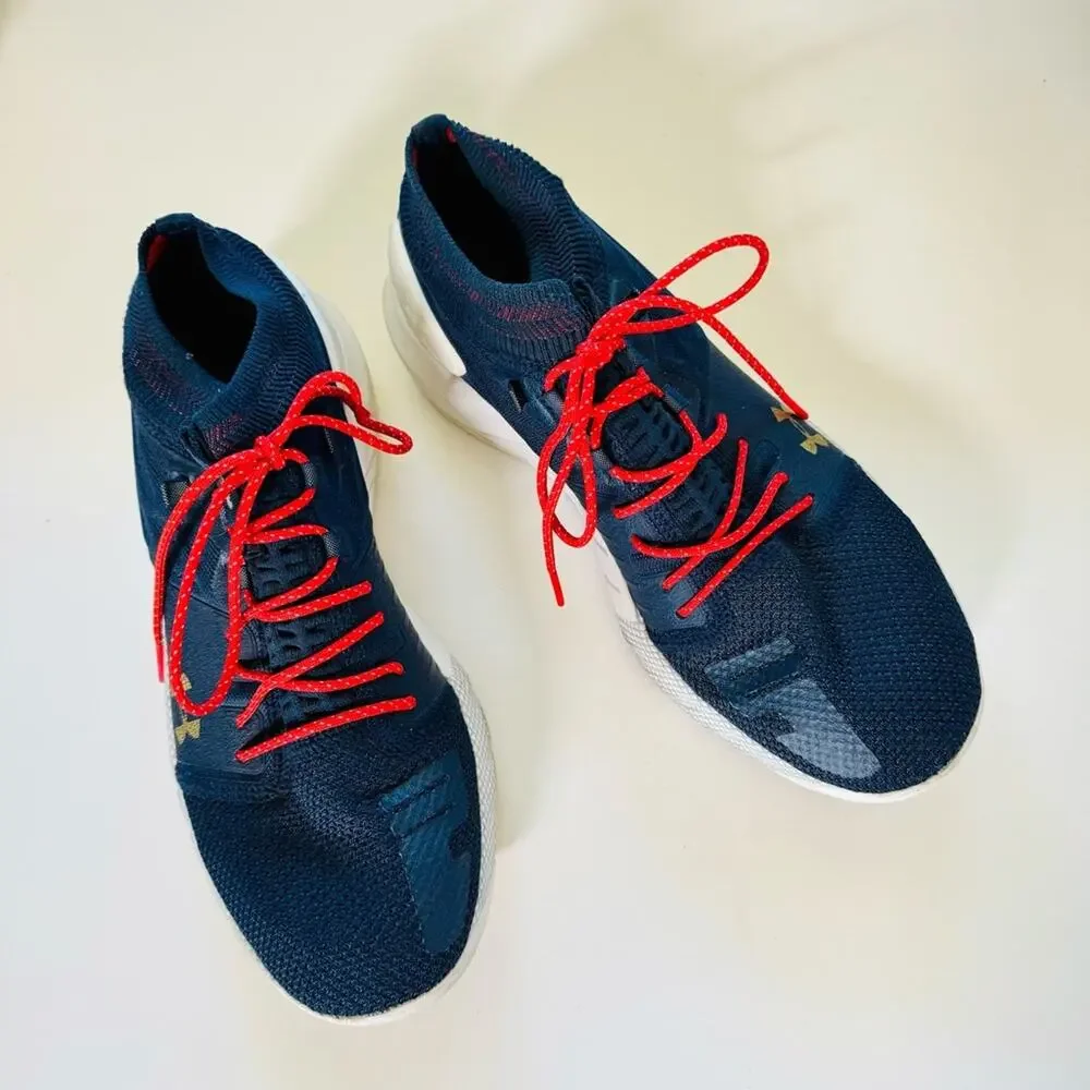 UNDER ARMOUR Navy Blue Red White HOVR Veterans Rock Collab Sneakers Shoes 9.5